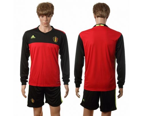 Belgium Blank Red Home Long Sleeves Soccer Country Jersey