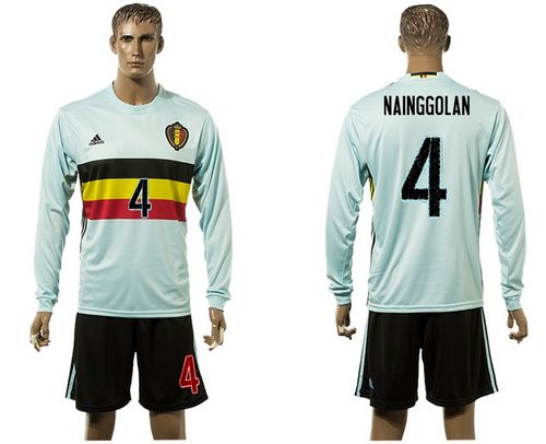 Belgium #4 Nainggolan Away Long Sleeves Soccer Country Jersey