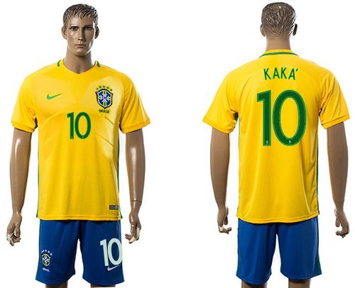 Brazil #10 Kaka Home Soccer Country Jersey