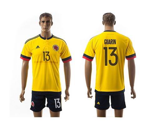 Colombia #13 Guarin Home Soccer Country Jersey