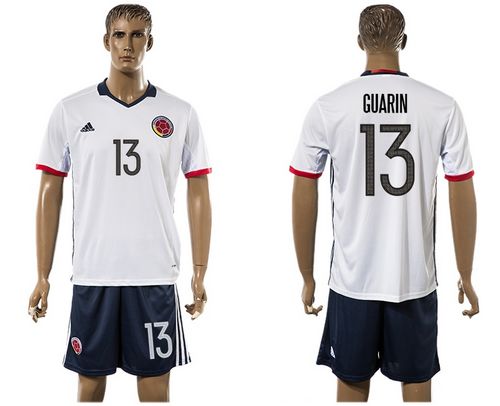 Colombia #13 Guarin Away Soccer Country Jersey