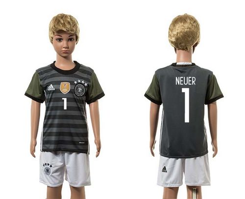 Germany #1 Neuer Away Kid Soccer Country Jersey