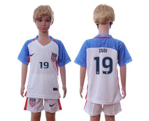 USA #19 Zusi Home Kid Soccer Country Jersey