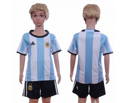 Argentina Blank Home Kid Soccer Country Jersey