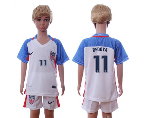 USA #11 Bedoya Home Kid Soccer Country Jersey