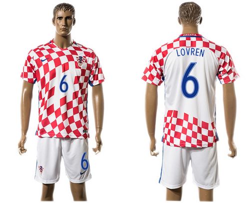 Croatia #6 Lovren Home Soccer Country Jersey