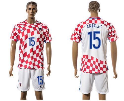 Croatia #15 Antolic Home Soccer Country Jersey