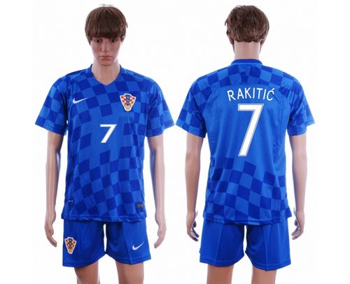 Croatia #7 Rakitic Away Soccer Country Jersey