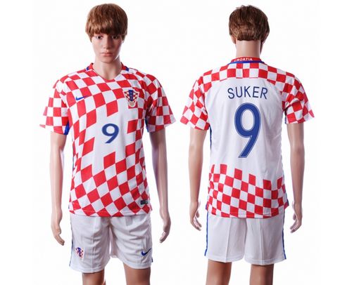 Croatia #9 Suker Home Soccer Country Jersey