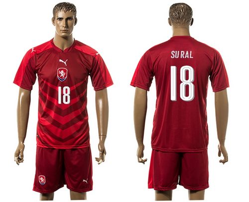 Czech #18 Sural Red Home Soccer Country Jersey