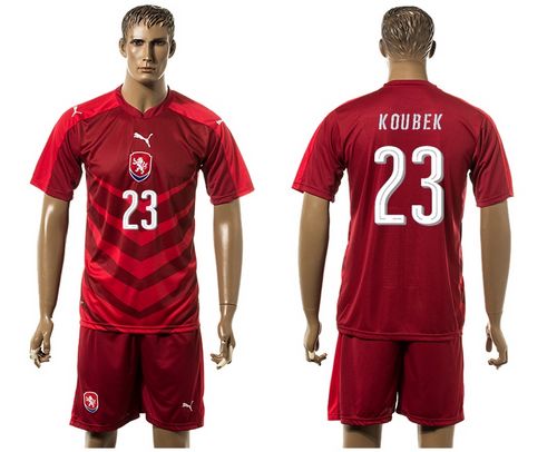 Czech #23 Koubek Red Home Soccer Country Jersey