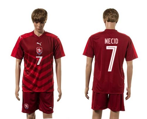 Czech #7 Necid Red Home Soccer Country Jersey