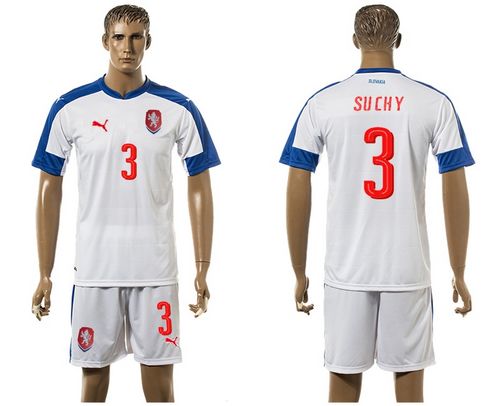 Czech #3 Suchy Away Soccer Country Jersey