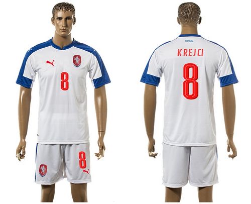 Czech #8 Krejci Away Soccer Country Jersey