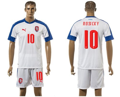 Czech #10 Rosicky Away Soccer Country Jersey