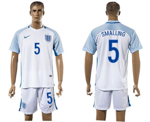 England #5 Smalling Home Soccer Country Jersey