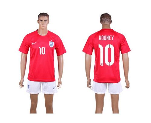 England #10 Wayne Rooney Away Soccer Country Jersey