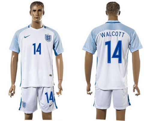 England #14 Walcott Home Soccer Country Jersey