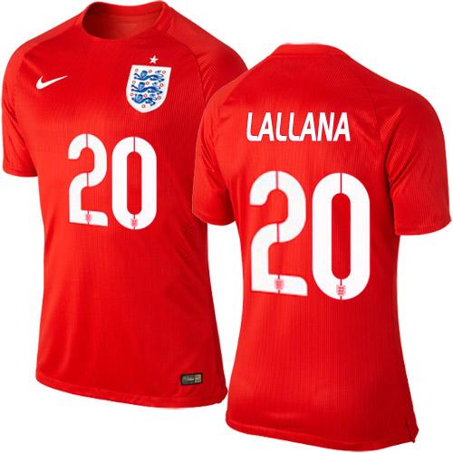 England #20 Adam Lallana Away Soccer Country Jersey