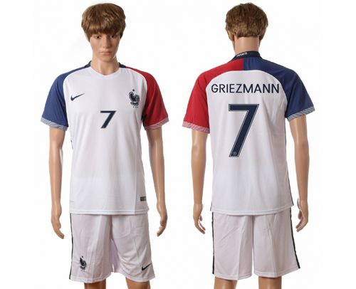 France #7 Griezmann Away Soccer Country Jersey