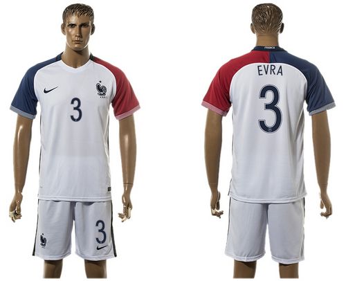 France #3 Evra Away Soccer Country Jersey