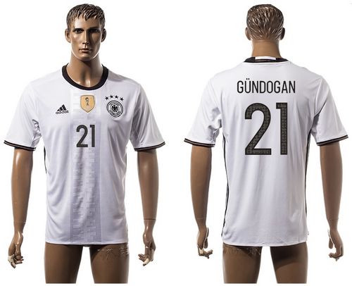 Germany #21 Gundogan White Home Soccer Country Jersey