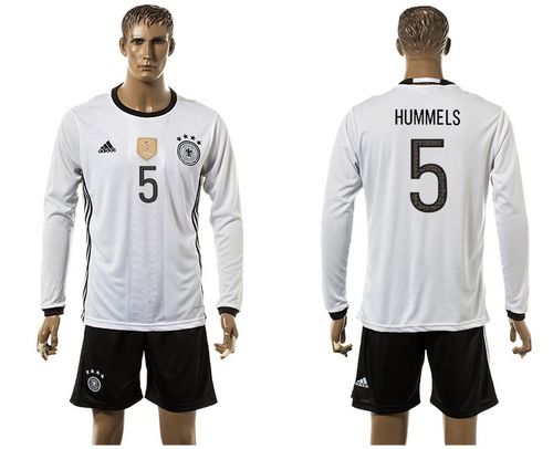 Germany #5 Hummels White Home Long Sleeves Soccer Country Jersey