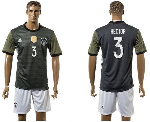 Germany #3 Hector Away Soccer Country Jersey
