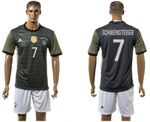 Germany #7 Schweinsteiger Away Soccer Country Jersey