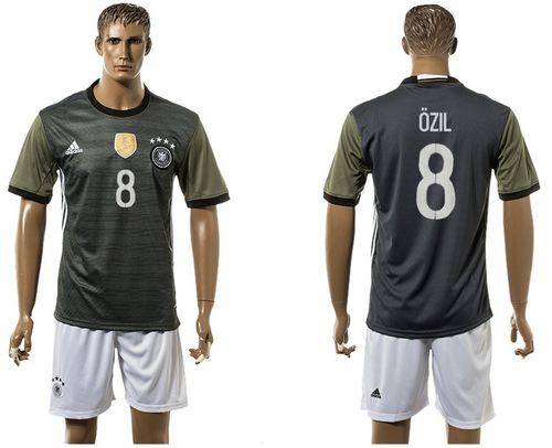 Germany #8 Ozil Away Soccer Country Jersey