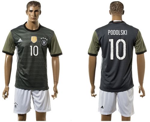 Germany #10 Podolski Away Soccer Country Jersey