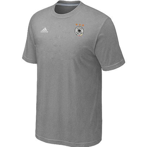  Germany 2014 World Small Logo Soccer T Shirts Light Grey
