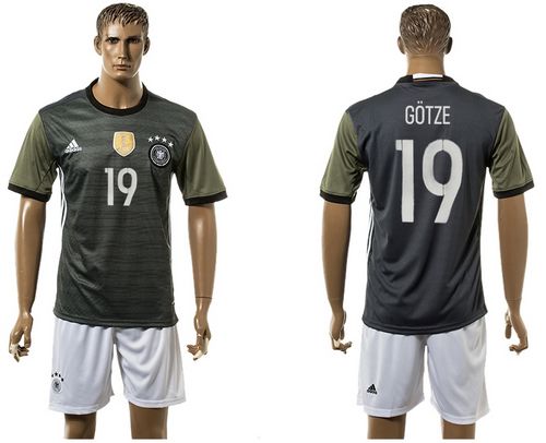 Germany #19 Gotze Away Soccer Country Jersey