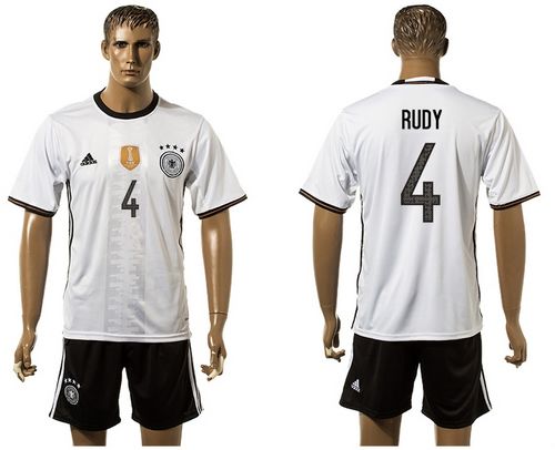 Germany #4 Rudy White Home Soccer Country Jersey