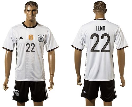 Germany #22 Leno White Home Soccer Country Jersey