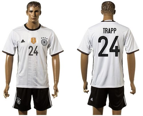 Germany #24 Trapp White Home Soccer Country Jersey