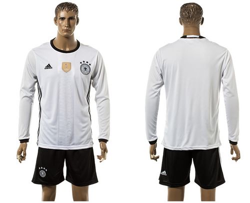 Germany Blank White Home Long Sleeves Soccer Country Jersey