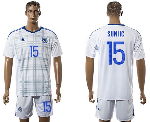 Bosnia Herzegovina #15 Sunjic Away Soccer Country Jersey