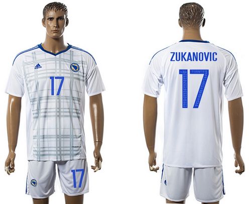 Bosnia Herzegovina #17 Zukanovic Away Soccer Country Jersey