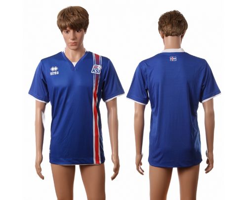 Iceland Blank Home Soccer Country Jersey