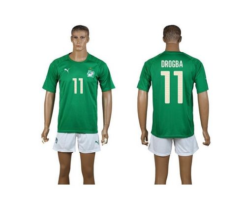 Cote d'lvoire #11 Drogba Away Soccer Country Jersey