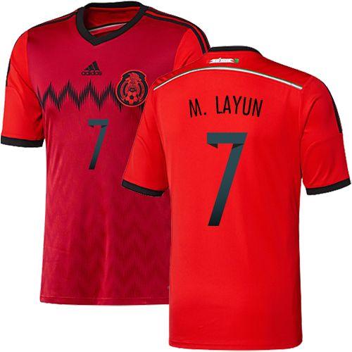 Mexico #7 Miguel Layun Red Away Soccer Country Jersey