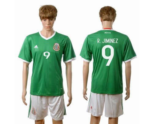 Mexico #9 R.Jimenez Green Home Soccer Country Jersey