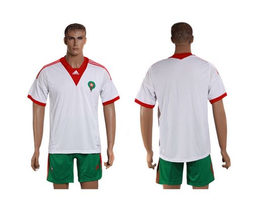 Morocco Blank Away Soccer Country Jersey