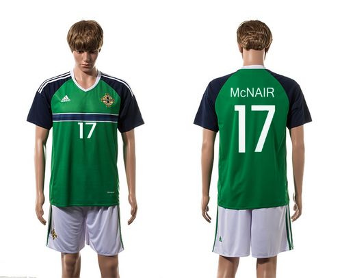 Northern Ireland #17 McNAIR Green Home Soccer Country Jersey