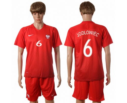 Poland #6 Jodlowiec Away Soccer Country Jersey