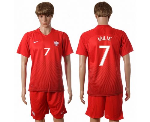 Poland #7 Milik Away Soccer Country Jersey