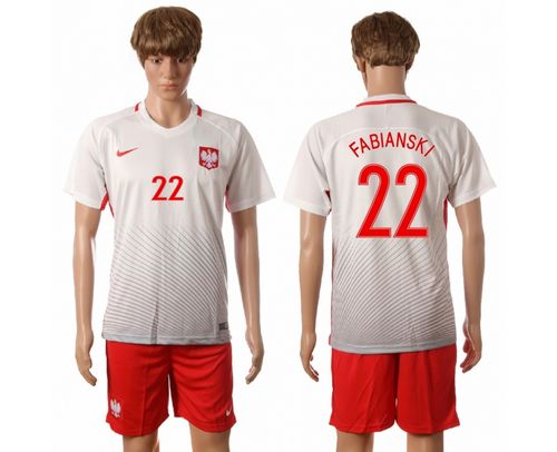 Poland #22 Fabianski Home Soccer Country Jersey