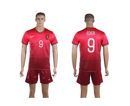 Portugal #9 Eder Home Soccer Country Jersey