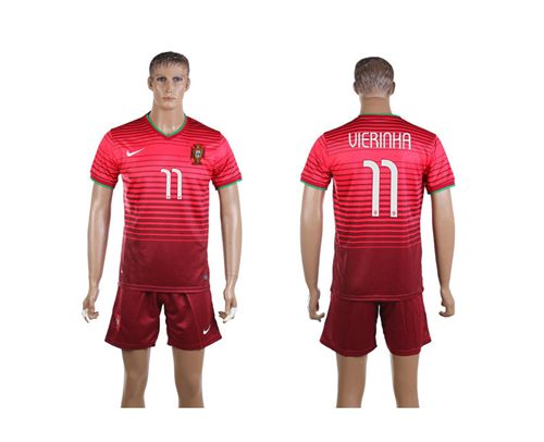 Portugal #11 Vierinha Home Soccer Country Jersey